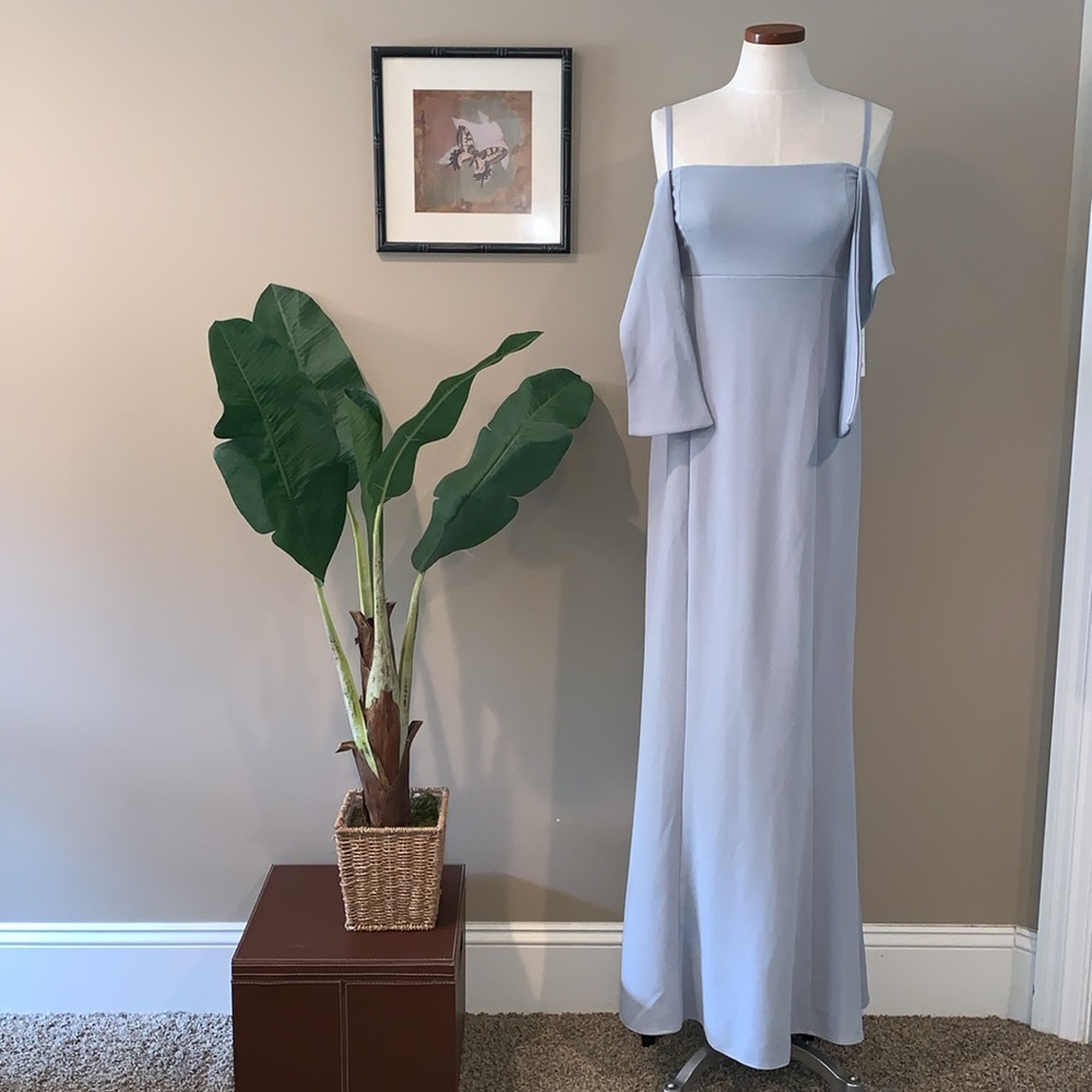 NWT Show Me Your Mumu Weddings Harper Gown, Steel Blue Stretch, Size Large - Picture 3 of 16